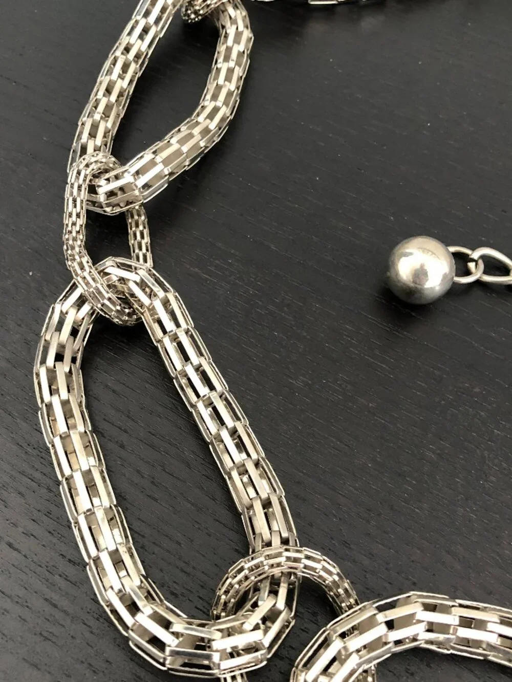 Disco Silver Toned Metallic Mesh AdjustableChain Belt 49 inches